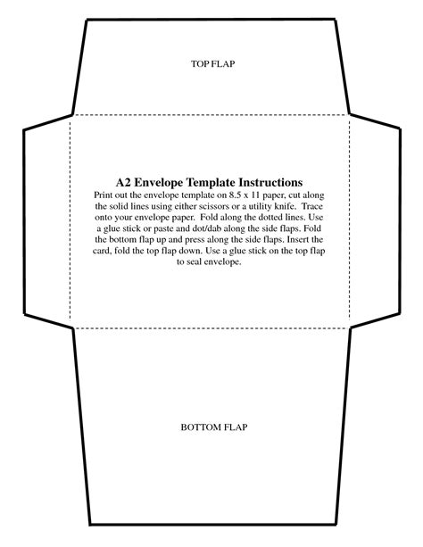A2 Envelope Template Instructions Envelope Template Free Printable