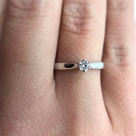 Minimalist Diamond Engagement Ring Simple Gold Filled Solitaire