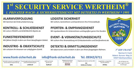 1st Security Service Wertheim® Wer­bung