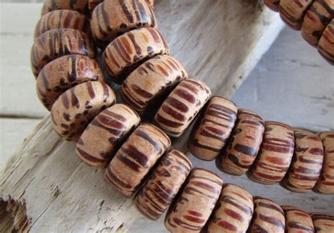 Palmwood Rondelle Wood Beads Spacer Disc Brown Finished Etsy
