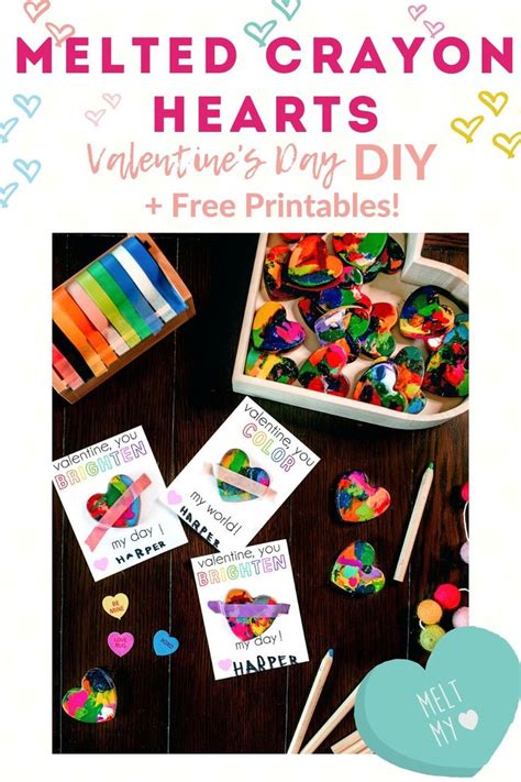 Melted Crayon Valentine Hearts Diy Crayon Valentines Melting Crayons