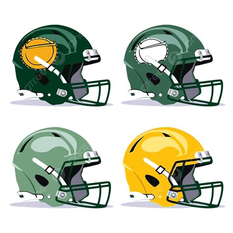Football Helmets Sticker Clipart Different Green And Yellow Football