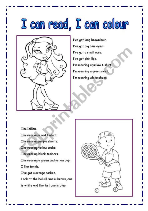 Read And Colour Esl Worksheet By Xyra