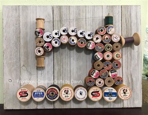 I Made This Thread Spool Art From Vintage Wood Spools Shaped It Like A