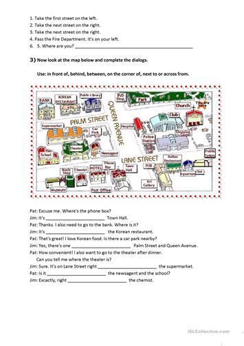 Giving Directions Full 1hour Lesson English Esl Worksheets For