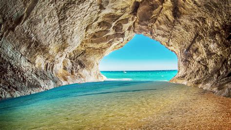 Download 3840x2160 Wallpaper Beach Sea Rock Arch Water Blue Water