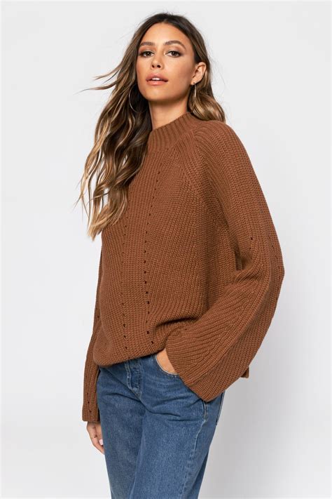 Tobi Sweaters   Cardigans | Womens Noelle Sienna Mock Neck Sweater Sienna ⋆ TheiPodTeacher