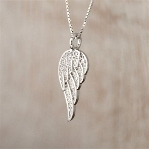 Sterling Silver And Cz Angel Wing Necklace The Perfect Keepsake T