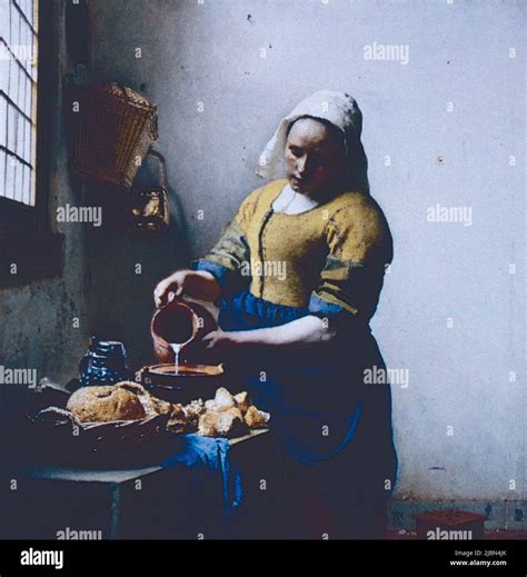 The Milkmaid Painting By Dutch Artist Johannes Vermeer 1658 Stock