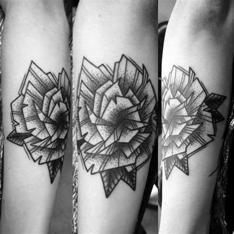 40 Geometric Rose Tattoo Designs For Men Flower Ink Ideas