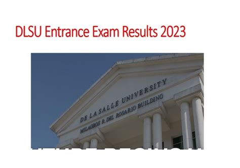 Dlsu Entrance Exam Results 2023 24linkph Dcat College