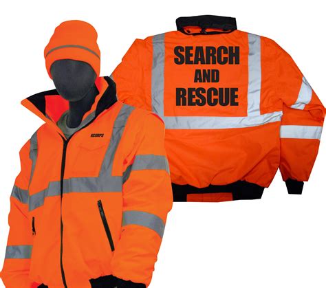 Search And Rescue Waterproof Hi Vis Winter Bomber Jackets Toms