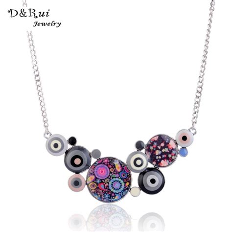 D And Rui Jewelry 2017 New Luxury Necklace With Earring Colorful Enamel Choker Necklace Set Chain