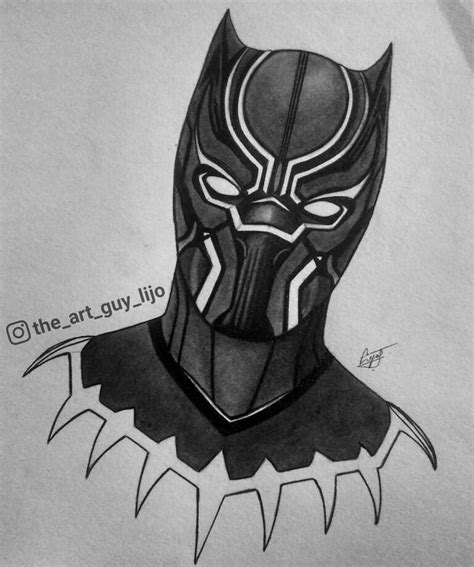 Mechanical Pencil Sketch Of Black Panther Black Mechanical Panther
