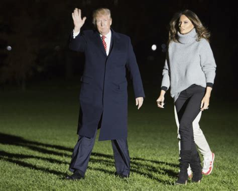 Melania Trumps Fitted White Dress Stilettos Look Chic For Mar A Lago