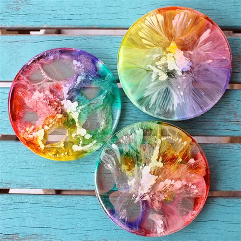 Basic things to consider when making resin molds with silicone. Petrified Rainbow Resin Coasters with Alcohol Ink DIY ...