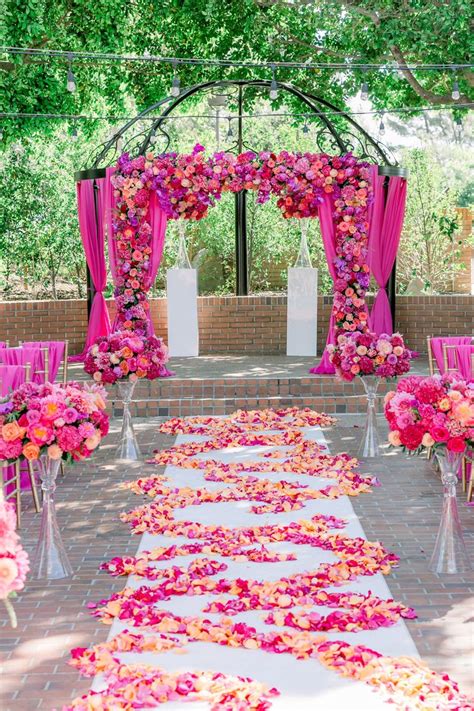hot pink wedding ceremony flowers hot pink wedding flowers pink wedding theme hot pink weddings
