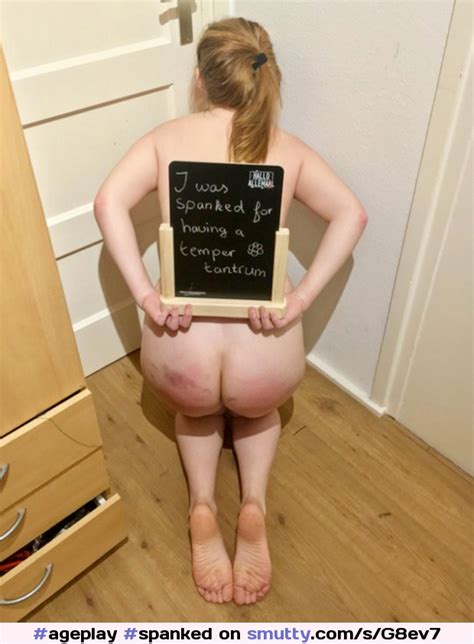 Ageplay Spanked Barebottom Nude Nopanties Humiliation Punishment Discipline Cornertime