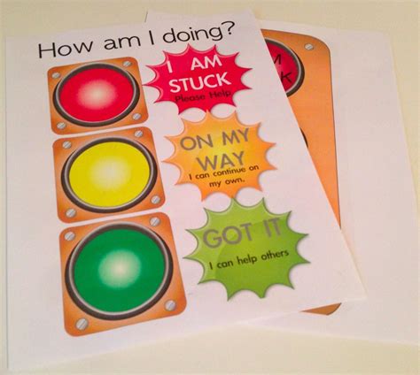 Stoplight Student Check In Cardsposters Quick Assessment Tool
