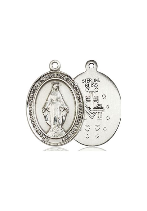 Miraculous 50 Oval Sterling Silver Side Medal Sisters Of Carmel