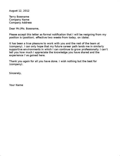 Polite Resignation Letter Sample Danetteforda