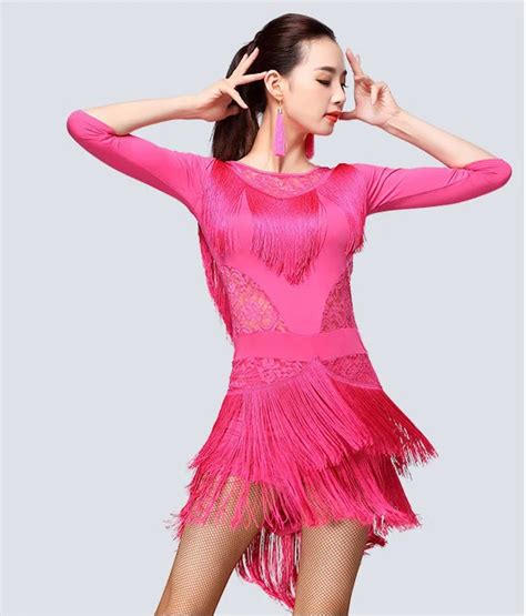 Buy Sexy Latin Dance Dresses For Ladies 5 Color Nice Quality Elastic Tassel