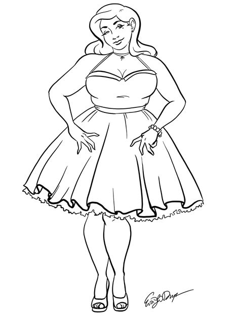 Curvy Girl Coloring Pages
