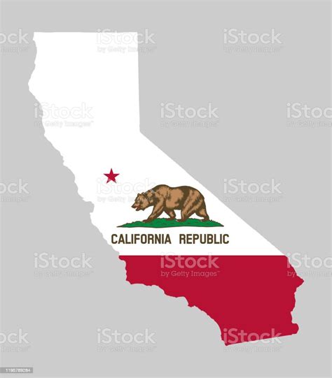 California Karte Flagge Vektor Illustration Eps 10 Stock Vektor Art Und