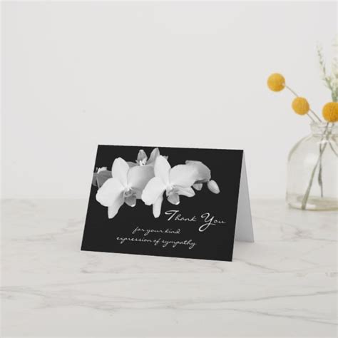 Sympathy Memorial Thank You Note Card Orchids Funeral
