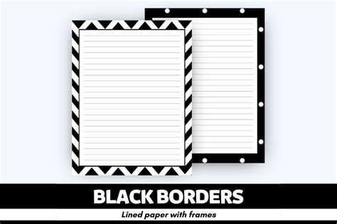 Black Borders Lined Paper Graphic By Atlasart · Creative Fabrica