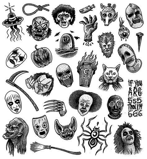 Dibujos Horror Tattoo Tattoo Flash Art Scary Tattoos