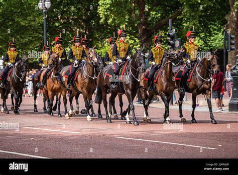 London Uk 3 August 2022 Members Of The Kings Troop Horse Artillery