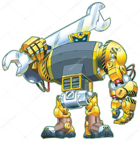 Don't want to credit the author? Explotación de robot llave Vector Cartoon Clip Art ...