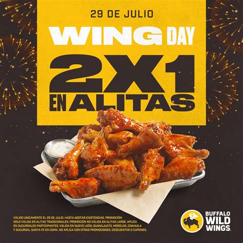 Promoción Buffalo Wild Wings Día De Las Alitas 2020 2x1 En Alitas Hoy