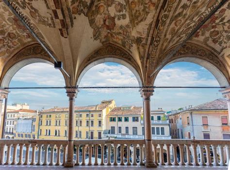 View From The Palazzo Della Ragione To The Piazza Delle Erbe During Summer Stock Photo Image