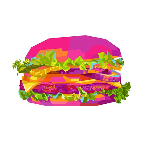 Burger Wpap Pop Art Transparant Background Digital Art By Ahmad Nusyirwan