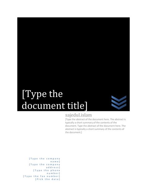 Cover Pages For Word Templates