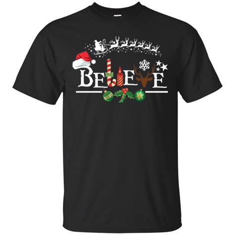 Believe In Santa Claus Shirt Christmas T Shirt For Holiday Seknovelty