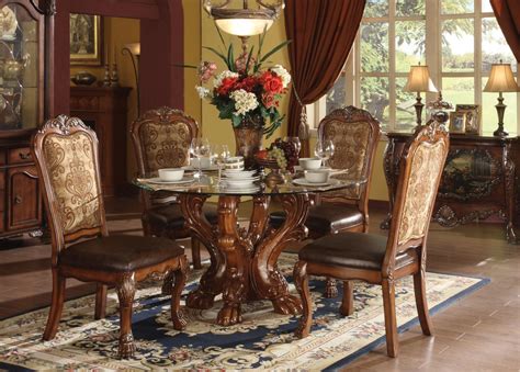Deryn park cherry extendable leg dining room set: Acme Dresden 5-pc Round Dining Table Set in Cherry by ...