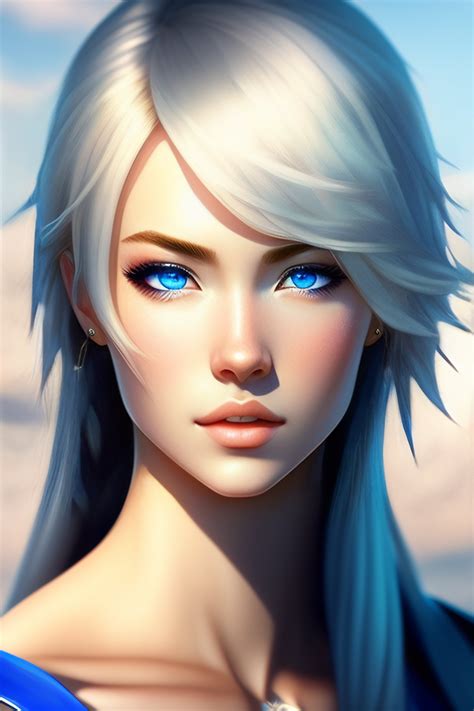 Lexica Portrait Of An Anime Character With Blond Hair Blue Eyes A