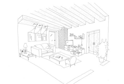Coloriage Intérieur Maison à télécharger