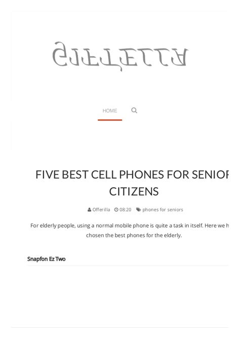 Five Best Cell Phones For Senior Citizens