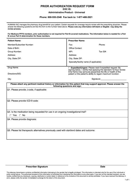 Humana Prior Authorization Request Form Fill And Sign Printable