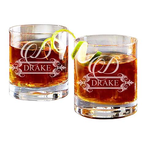 Custom Personalized Round Whiskey Glass Ebay