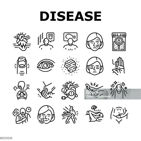 Disease Symptom Health Icons Set Vector Stock Illustration Download