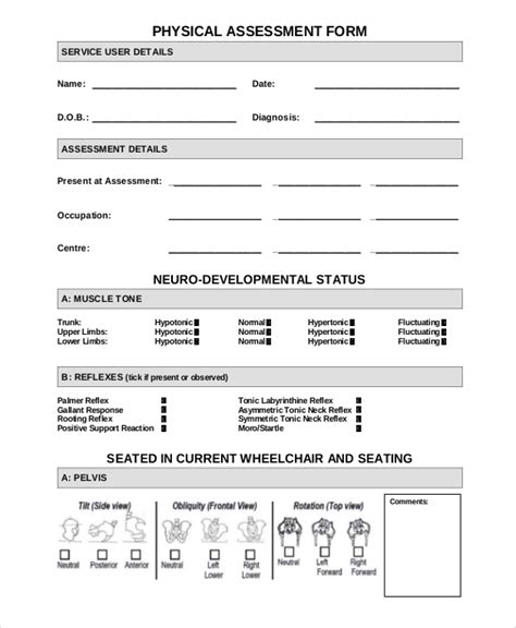 Free 8 Sample Physical Assessment Forms In Pdf Ms Word