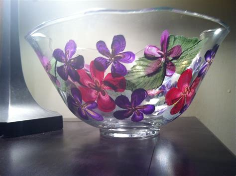 Hand Painted Glass Bowl Janlea Foundmyself