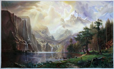 Among The Sierra Nevada Mountains California Albert Bierstadt Paintings