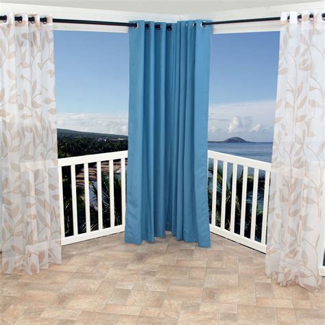 Shop Sheer Khaki Leaf Outdoor Curtains With Grommets 54 X