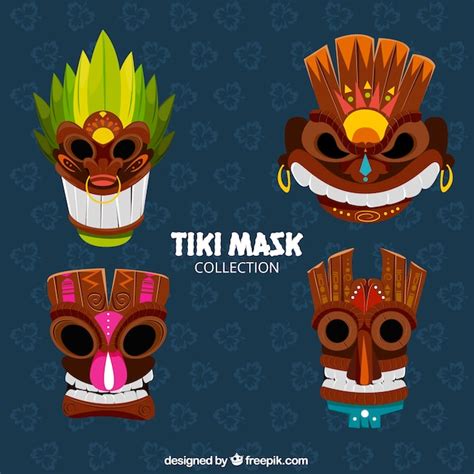 Pack Moderno De Máscaras Tribales Con Estilo Vector Gratis